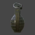 Military Green Grenade Featuring FRAG SPLINT Marking 07 81 90 And Metal Pull Ring
