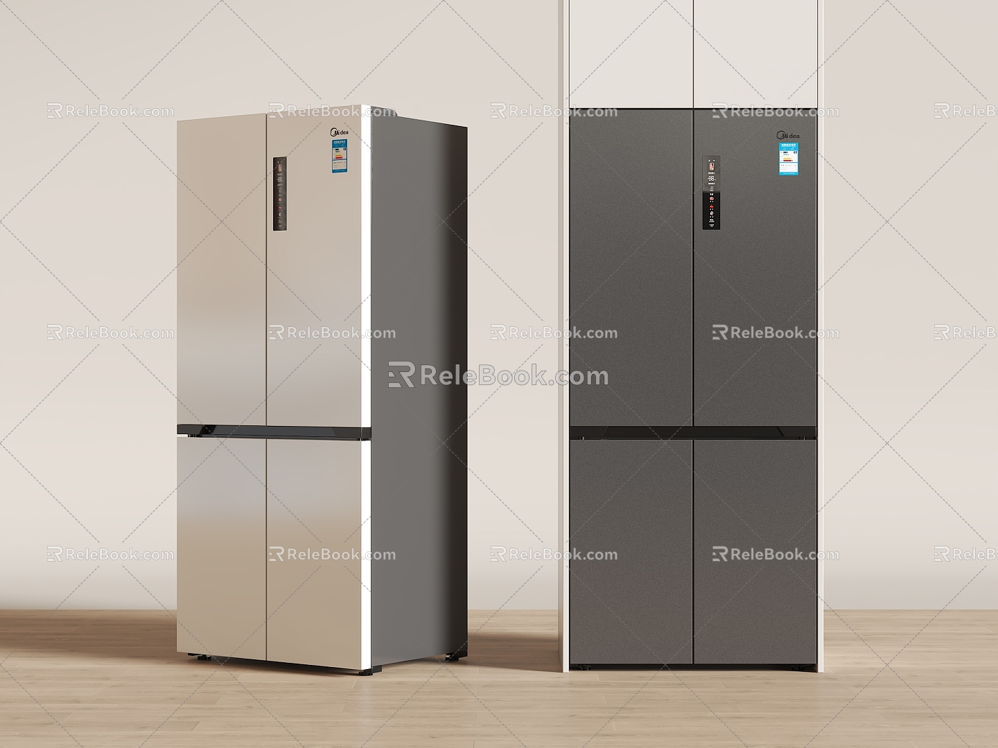 Refrigerator French Refrigerator Zero Embedded Refrigerator Cross Door Refrigerator Refrigerator 3d model