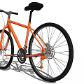 Orange Modern Bicycle With Black Seat And Wheels For Urban Commuting