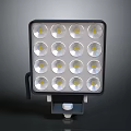 Outdoor LED Floodlight With Multiple LED Bulbs In Grid Array And Mounting Bracket 3d model