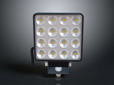 Outdoor LED Floodlight With Multiple LED Bulbs In Grid Array And Mounting Bracket 3d model