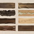 Natural Stone and Wood Planks with Various Textures for Interior Design 3d model