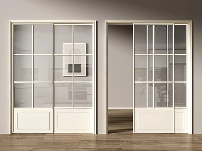 French sliding door cream wind sliding door kitchen sliding door balcony sliding door vintage sliding door glass sliding door 3d model