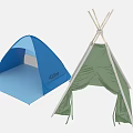 Colorful Children's Play Tents Blue Dome And Green Tepee For Kids Indoor Outdoor