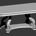 Elegant Vintage Dining Table with Inlaid Wood Top and Carved Gold Accent Legs