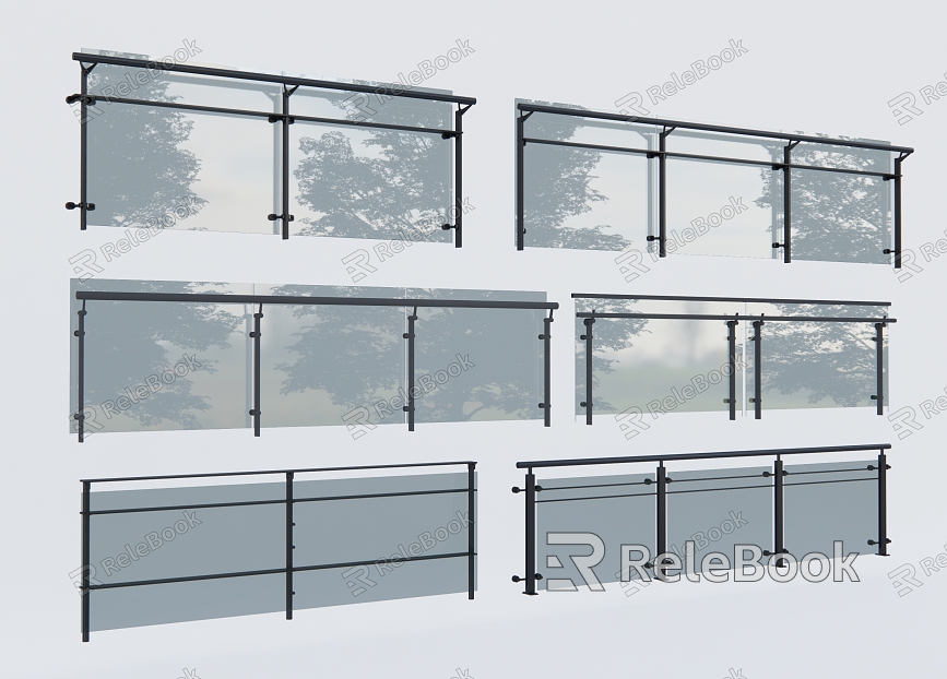 Glass Railing Glass Guardrail Outdoor Railing model