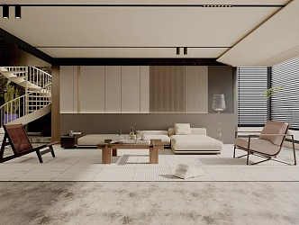 modern living room 3d model