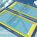 Fitness Training Fields With Blue And Yellow Tracks For Energy Boost