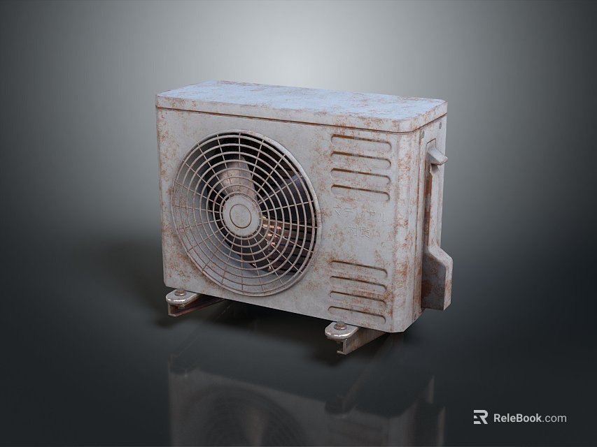 Vintage Computer Case With Cooling Fan And Rustic Metal Exterior Design 3d model 