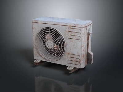 Vintage Computer Case With Cooling Fan And Rustic Metal Exterior Design 3d model
