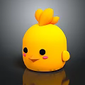 Cute Yellow Chick 3D Character Model With Smooth Surface And Reflection 3d model
