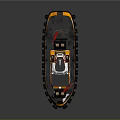 Orange And White Tugboat With Black Fenders And Red Structures