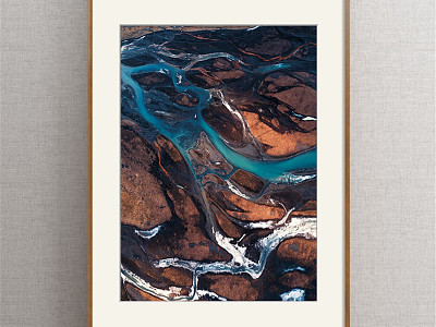 Modern Landscape Painting Simple Blue Study Landscape Creek Decorative Painting model