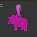 Elegant Silver Elephant Shaped Pendant With Intricate Patterns And Sparkling Diamond