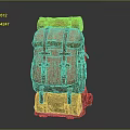 Vintage Leather Backpack With Multiple Straps Layered Design Green Base And Practical Pockets