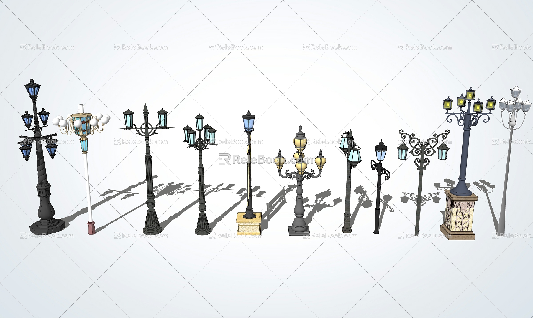 European-style street lamp outdoor lamp model