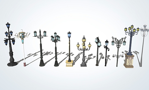 European-style street lamp outdoor lamp 3d model