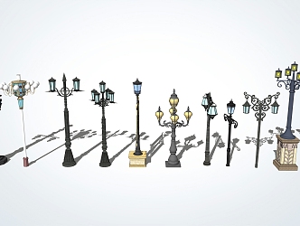 European-style street lamp outdoor lamp 3d model