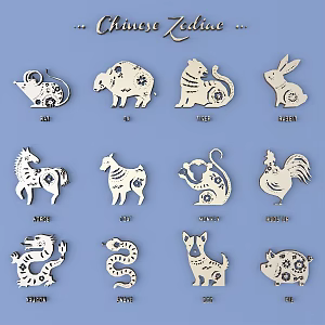 Chinese Metal Carved Chinese Zodiac Carved Chinese Pattern Hollow Carved Traditional Carved 3d model