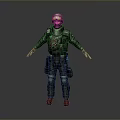 Game Movie Character In Tactical Gear With Helmet Goggles And Utility Pouches Standing Pose