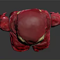 Iron Man Stylized Action Figure With Red Armor And Gold Details Standing On Black Background
