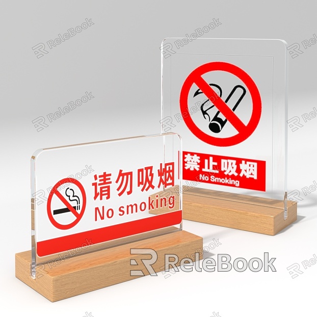 Acrylic sign No smoking sign model