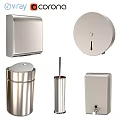Stainless Steel Daily Washing Essentials With Toilet Paper Dispenser Trash Can And Brush Holder