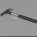 Durable Hardware Tool Claw Hammer with Metal Head and Black Handle 3d model