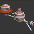 Practical Household Tool With Silver And Orange Metal Components Connected Structure