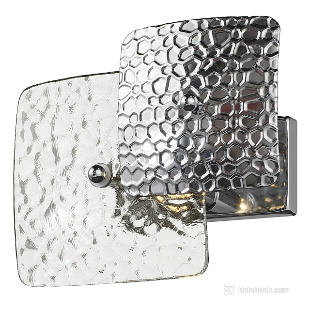 Modern Wall Lamp Featuring Metal Honeycomb Texture Glass Shade And Warm Light Glow 3d model 