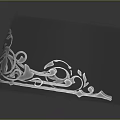 Silver Crown with Intricate Ornate Patterns for Elegant Headwear Accessory 3d model