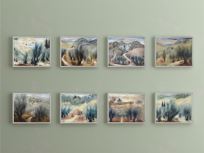 European landscape painting gray living room landscape decorative painting model