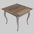 Elegant Dining Table With Wooden Top And Grey Curved Legs Design