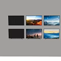 Several High Definition TVs Mounted On Wall Displaying Scenic Landscapes And 55 Inch Screen