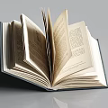 Open Books With Illustrations Stacked Hardcover Volumes And Inner Pages On Gray Background