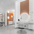 Modern Beauty Salon Interior With White And Beige Decor Barber Chairs And Mirrors