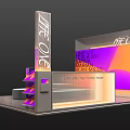 THE ONE Exhibition Booth With Modern Design Color Gradient Background And Lighting Effects 3d model