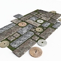 Chinese Ting Step Old Slab Paving Ting Step 3d model