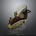 Steampunk Bird Mask With White Brown Gold Accents Goggles And Tentacle Appendages