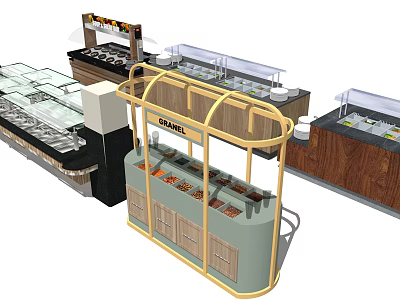 Modern fast food insulation table fast food truck 3d model