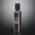 Modern Standing Water Dispenser Silver Black Design With Top Water Bottle For Home Use