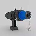High Quality Black Telescope With Blue Component On Stable Stand 3d model