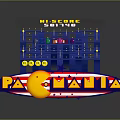 PARKANIA Amusement Park Track Structure With Blue Frames And Colorful Cars On Rails
