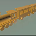Yellow Electric Toy Train With Multiple Carriages Wheels And Chimney Locomotive