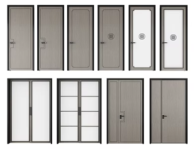 New Chinese Style Flat Door 3d model