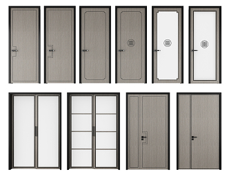 New Chinese Style Flat Door 3d model