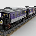 Lego toy building block train steam train retro train high-speed rail light rail EMU 3d model