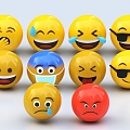 Expression Pack Minions emo Cartoon Character Smiling Face Crying Face Expression Decoration 3d model