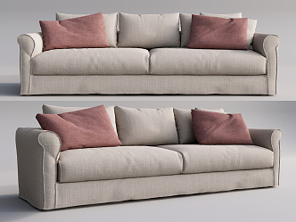 Modern double sofa three-seat sofa 3d model