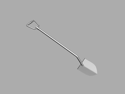 Heavy Duty Steel Shovel With Long Handle D Grip And Square Blade For Construction Gardening 3d model